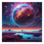Kosmischer Traum mit fiery Planet Poster (Vorderseite)