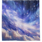 Kosmischer Traum: Wirbelnde Nebel & Sternennacht Duschvorhang (Vorderseite)