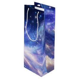 Kosmischer Traum: Wirbelnde Nebel & Sternennacht Geschenktüte Für Weinflaschen