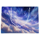 Kosmischer Traum: Wirbelnde Nebel & Sternennacht Große Geschenktüte (Vorderseite)