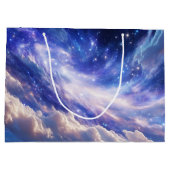 Kosmischer Traum: Wirbelnde Nebel & Sternennacht Große Geschenktüte (Rückseite)