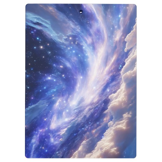 Kosmischer Traum: Wirbelnde Nebel & Sternennacht Klemmbrett (Rückseite)