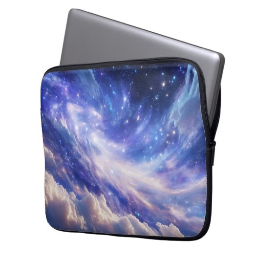 Kosmischer Traum: Wirbelnde Nebel & Sternennacht Laptopschutzhülle (Vorderseite Links)