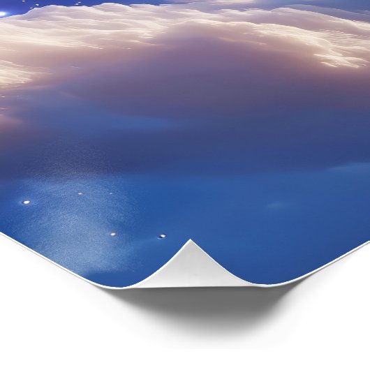 Kosmischer Traum: Wirbelnde Nebel & Sternennacht Poster (Ecke)