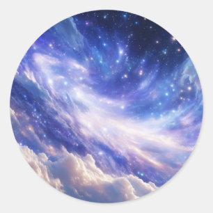 Kosmischer Traum: Wirbelnde Nebel & Sternennacht Runder Aufkleber