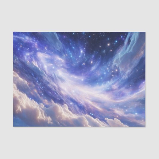 Kosmischer Traum: Wirbelnde Nebel & Sternennacht Seidenpapier (Vorderseite)