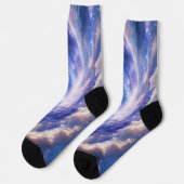 Kosmischer Traum: Wirbelnde Nebel & Sternennacht Socken (Linkes Detail)