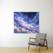 Kosmischer Traum: Wirbelnde Nebel & Sternennacht Wandteppich (Beispiel (Horizontal))