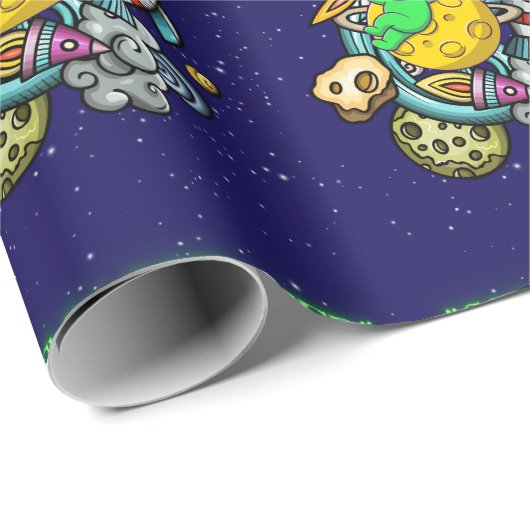 kosmischer Träumer Geschenkpapier (Rolleneckpunkt)