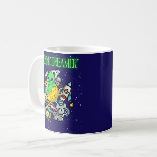 kosmischer Träumer Kaffeetasse (Vorderseite Links)