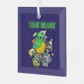 kosmischer Träumer Ornament Aus Glas (Vorderseite links)