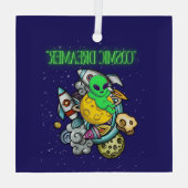 kosmischer Träumer Ornament Aus Glas (Rückseite)