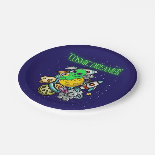kosmischer Träumer Pappteller (Schrägansicht)