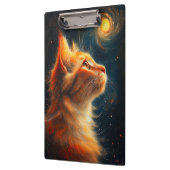 Kosmischer Träumer | Sternengucker-Kater mit rotem Klemmbrett (Links)