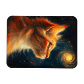 Kosmischer Träumer | Sternengucker-Kater mit rotem Magnet (Horizontal)