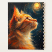 Kosmischer Träumer | Sternengucker-Katze Ginger Planer (Rückseite)