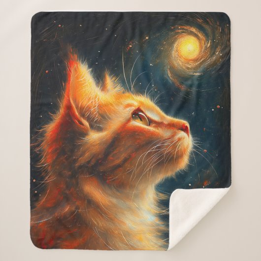 Kosmischer Träumer | Sternengucker-Katze Sherpadecke (Vorderseite)