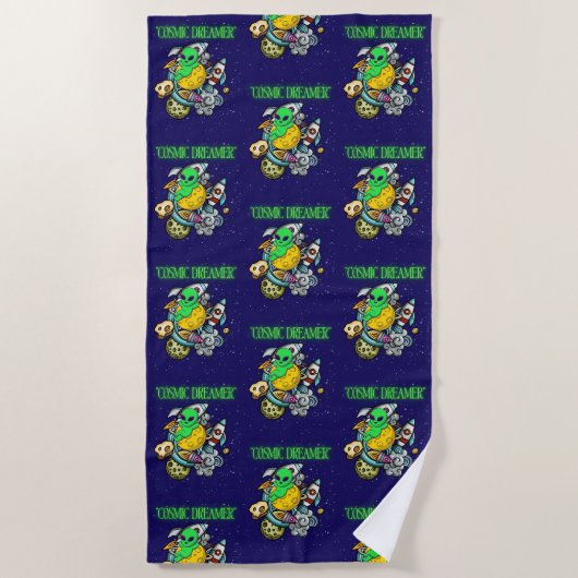 kosmischer Träumer Strandtuch (Vorderseite)