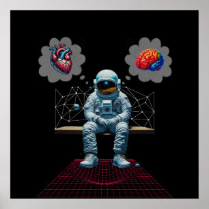 Kosmischer Verstand vs Herzensastronaut Poster