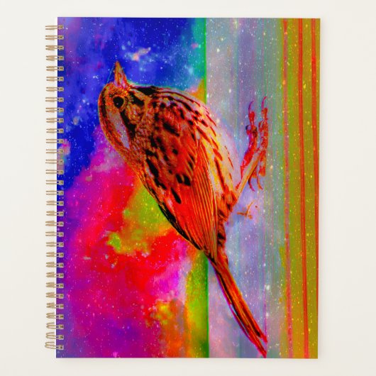 Kosmischer Vogeltraumlandschaft-Kunstprint" Planer (Vorderseite)