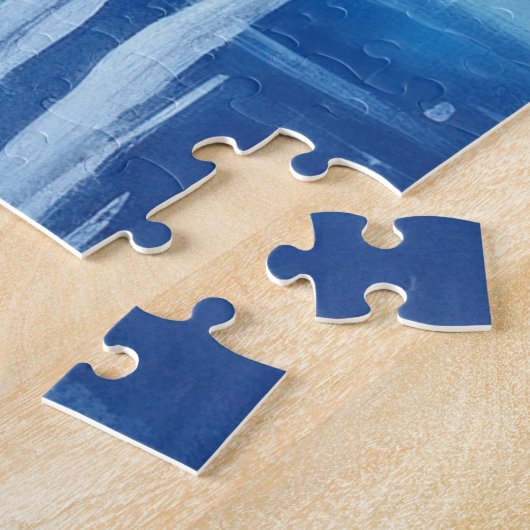 Kosmischer Vollmond über Wasserfälle Puzzle (Seite)