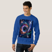 Kosmischer Vortex-Nexus – Abstrakter Weltraum-Pull Sweatshirt (Vorne ganz)