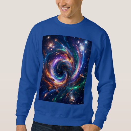 Kosmischer Vortex-Nexus – Abstrakter Weltraum-Pull Sweatshirt (Vorderseite)
