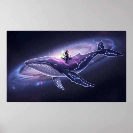 Kosmischer Wal & Astronaut Kunstprint Poster (Vorne)