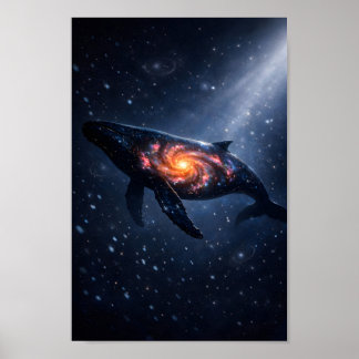 Kosmischer Wal-Galaxie-Wandkunstposter Poster