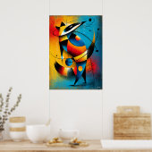 Kosmischer Waschbär – Moderne abstrakte geometrisc Poster (Küche)