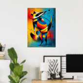 Kosmischer Waschbär – Moderne abstrakte geometrisc Poster (Heimbüro)