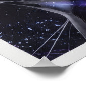 Kosmischer Web Silber Orbs Abstrakter Poster (Ecke)