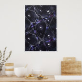 Kosmischer Web Silber Orbs Abstrakter Poster (Küche)
