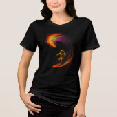 Kosmischer Wellenreiter Tri-Blend Shirt (Vorderseite)