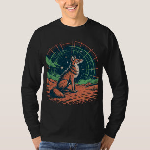 Kosmischer Weltraum Fuchs Grafik Retro Kosmischer T-Shirt