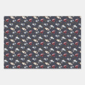 Kosmischer Weltraum-Mann-Fuchs-Katze-Sterne-Muster Geschenkpapier Set (Vorderseite)