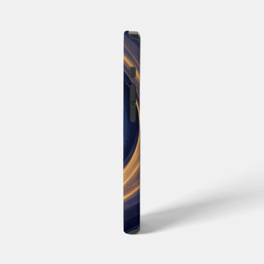 Kosmischer Wirbel aus goldenem Licht iPhone Hülle (Linke Seite)