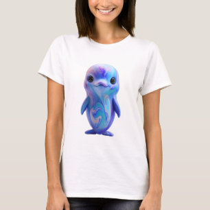 Kosmischer Wirbel-Marmor-Delfin-Galaxie-Frauen T-Shirt