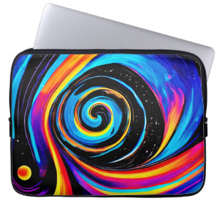 Kosmischer Wirbelstrudel in Neonfarben Laptopschutzhülle