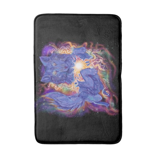 Kosmischer Wolf Badematte (Vorderseite Vertikal)