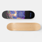 Kosmischer Wolf Individuelle Name Skateboard (Horizontal)