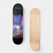 Kosmischer Wolf Individuelle Name Skateboard (Vorderseite)