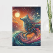 Kosmischer Wolf Jeden Anlaß Karte (Vorderseite)