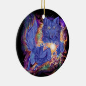 Kosmischer Wolf Keramik Ornament (Rechts)