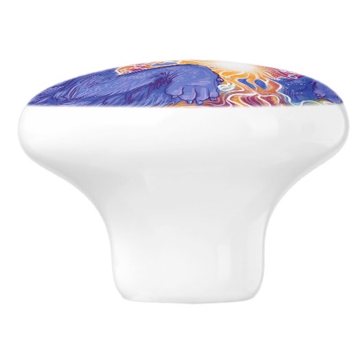 Kosmischer Wolf Keramikknauf (Seitenansicht)