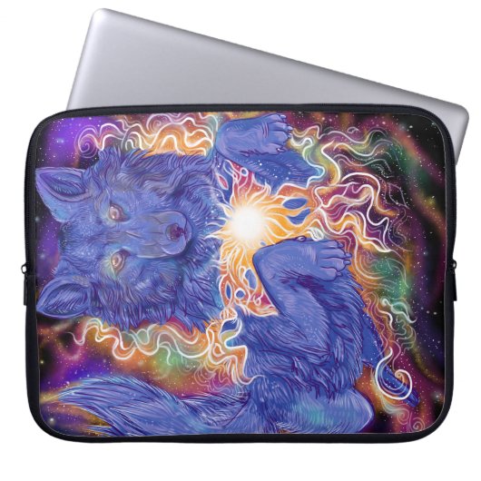 Kosmischer Wolf Laptopschutzhülle (Vorderseite)