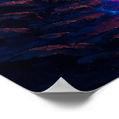 Kosmischer Wolf mit Galaxy Energy Fantasy Poster (Ecke)