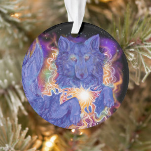 Kosmischer Wolf Ornament
