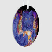 Kosmischer Wolf Ornament (Vorderseite)