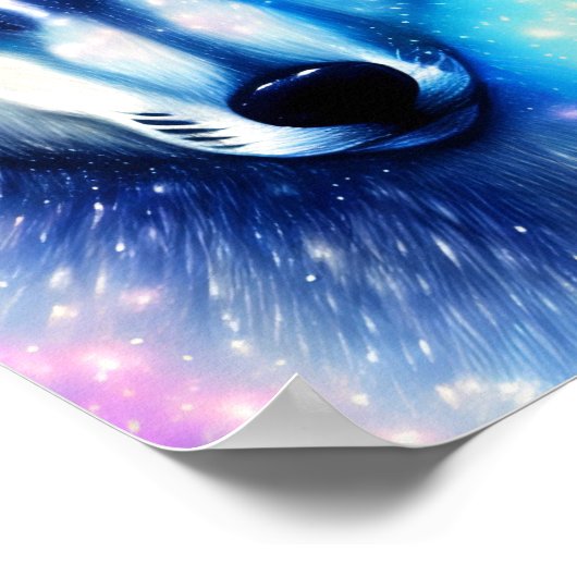 Kosmischer Wolf Poster (Ecke)
